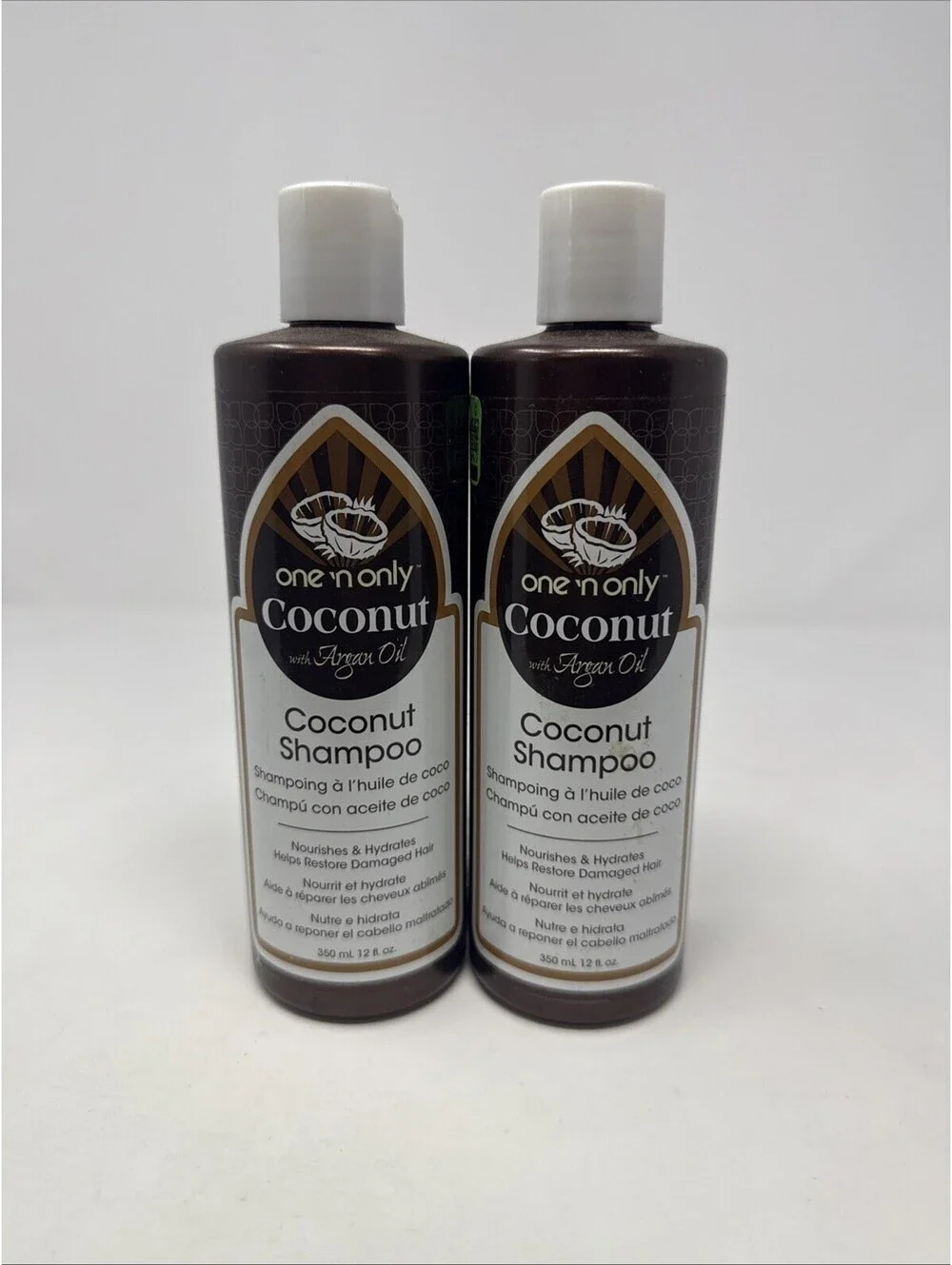 One N Only Coconut With Argan Oil Shampoo Nourishes And Restores 12 oz Lot of 2